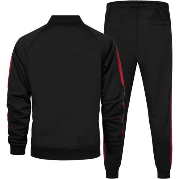 NEW Men's Tracksuit 2 Pieces Sweat Suits Casual Full Zip Long Sleeve Outfit - Picture 3 of 5